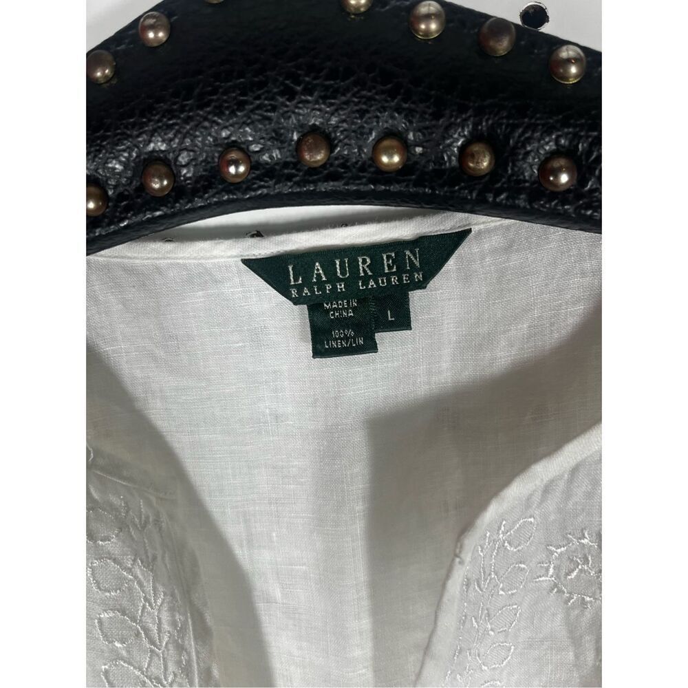 Lauren Ralph Lauren embroidered linen tunic top size L - Picture 4 of 4